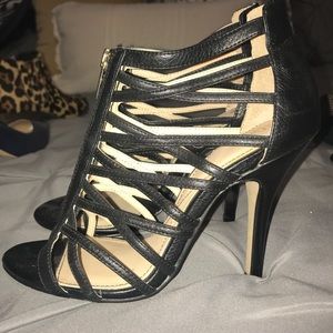 Isola Black Leather Heels 7.5 worn twice!